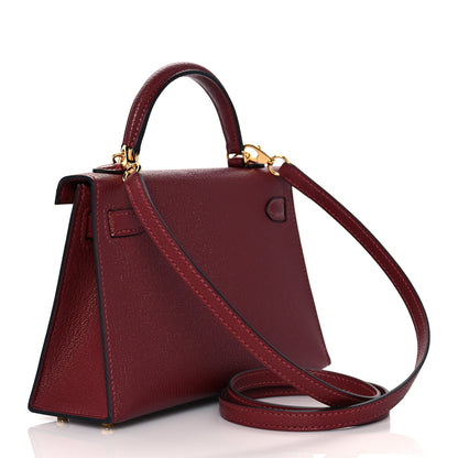 Hermes Chevre Chamkila Mini Kelly Sellier 20 Rouge H 2 of 11