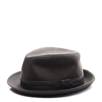 Hermes Cashmere Deerskin Funk Drap Hat 61 Ecorce Marron 1 of 7