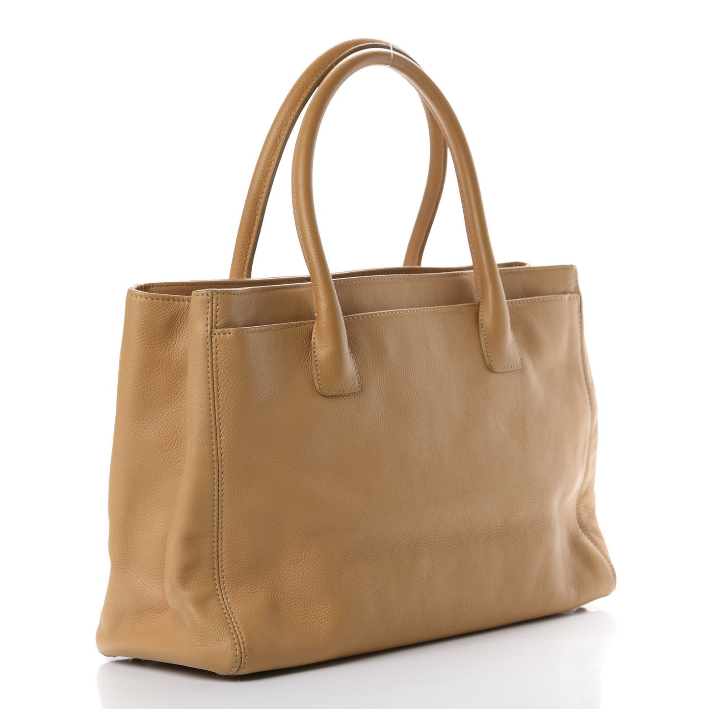 Calfskin Cerf Executive Shopper Tote Beige