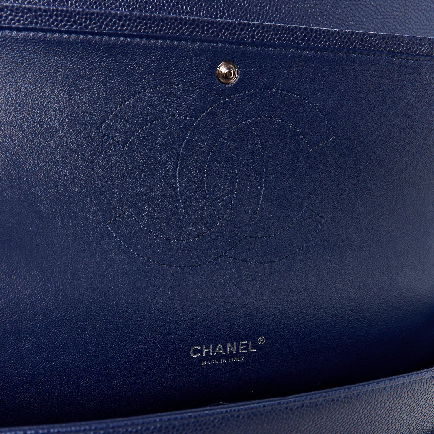 Chanel Caviar Quilted Maxi Double Flap Navy Blue 6 of 11