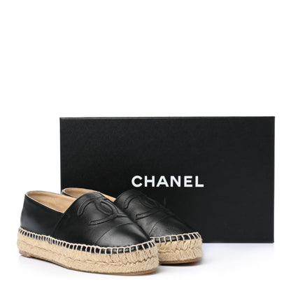Chanel Lambskin CC Espadrilles 35 Black 10 of 10