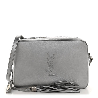Saint Laurent Metallic Calfskin Monogram Small Lou Camera Bag Silver 1 of 11
