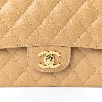 Chanel Caviar Quilted Medium Double Flap Beige 12 of 12