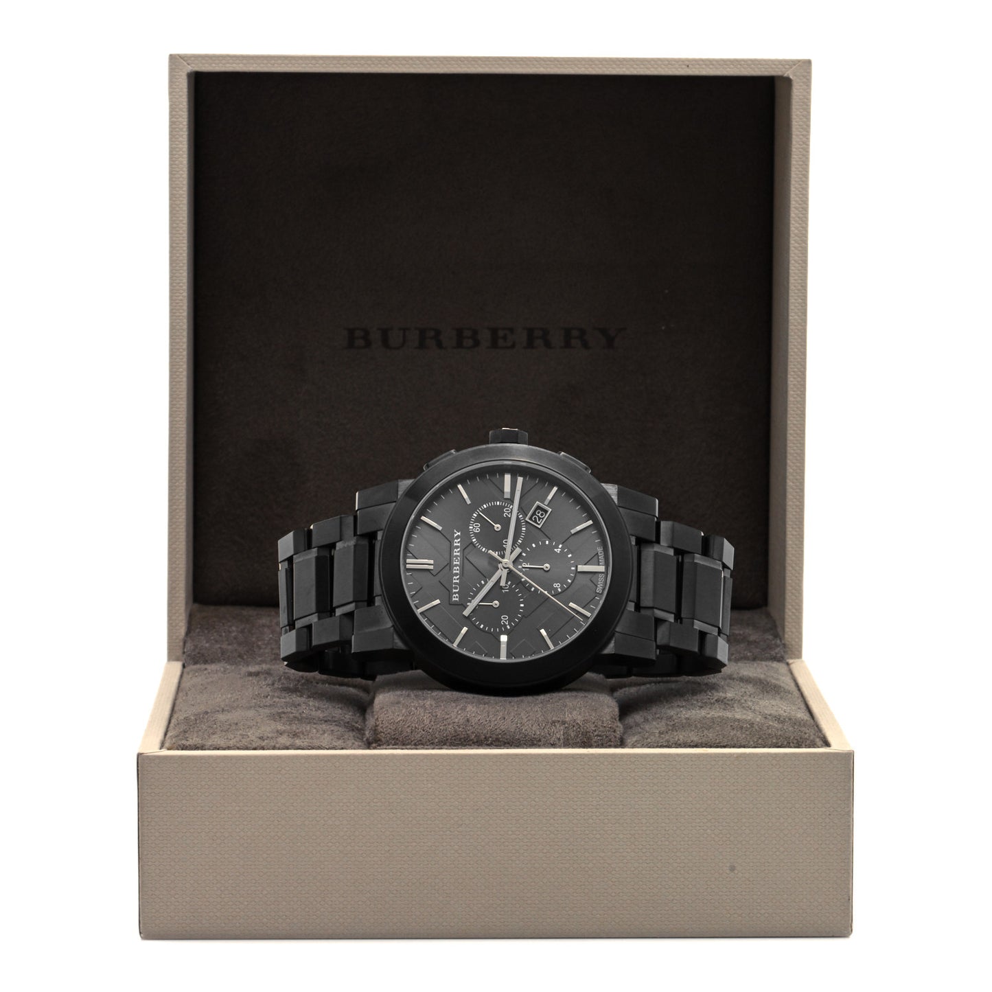 PVD Stainless Steel 42mm Chronograph Quartz Watch Black BU9354