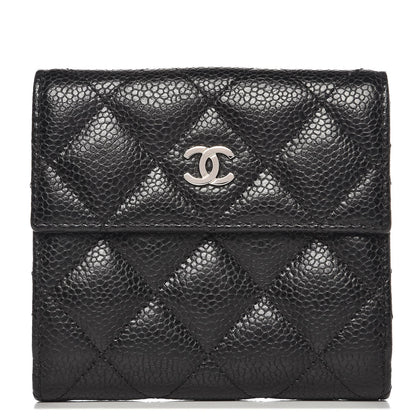 Chanel Caviar Quilted Compact French Flap Wallet Black 1 of 8