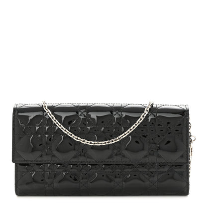 Christian Dior Patent Cannage Lady Dior Convertible Clutch Black 1 of 11