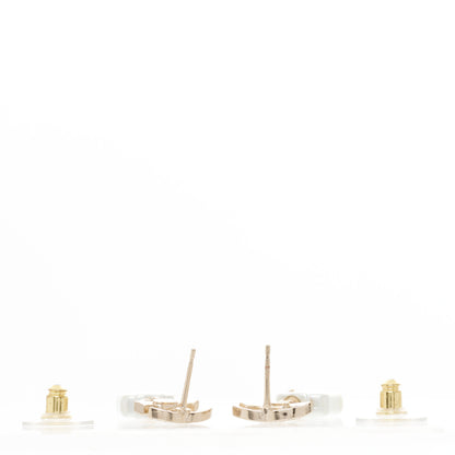 Chanel Pearl Resin Crystal CC Perfume Bottle Drop Earrings Gold Pearly White 3 of 5