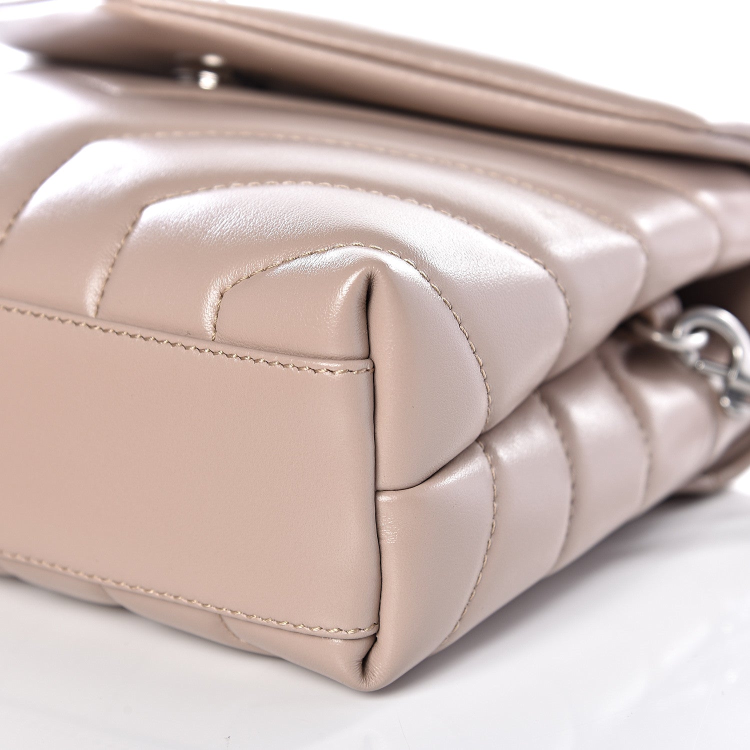 Saint Laurent Calfskin Y Quilted Monogram Toy Loulou Crossbody Bag Light Natural 8 of 8