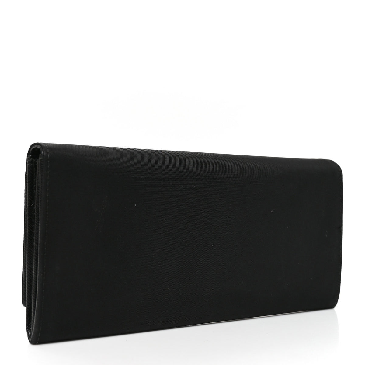 Saffiano Triangle Continental Flap Wallet Black