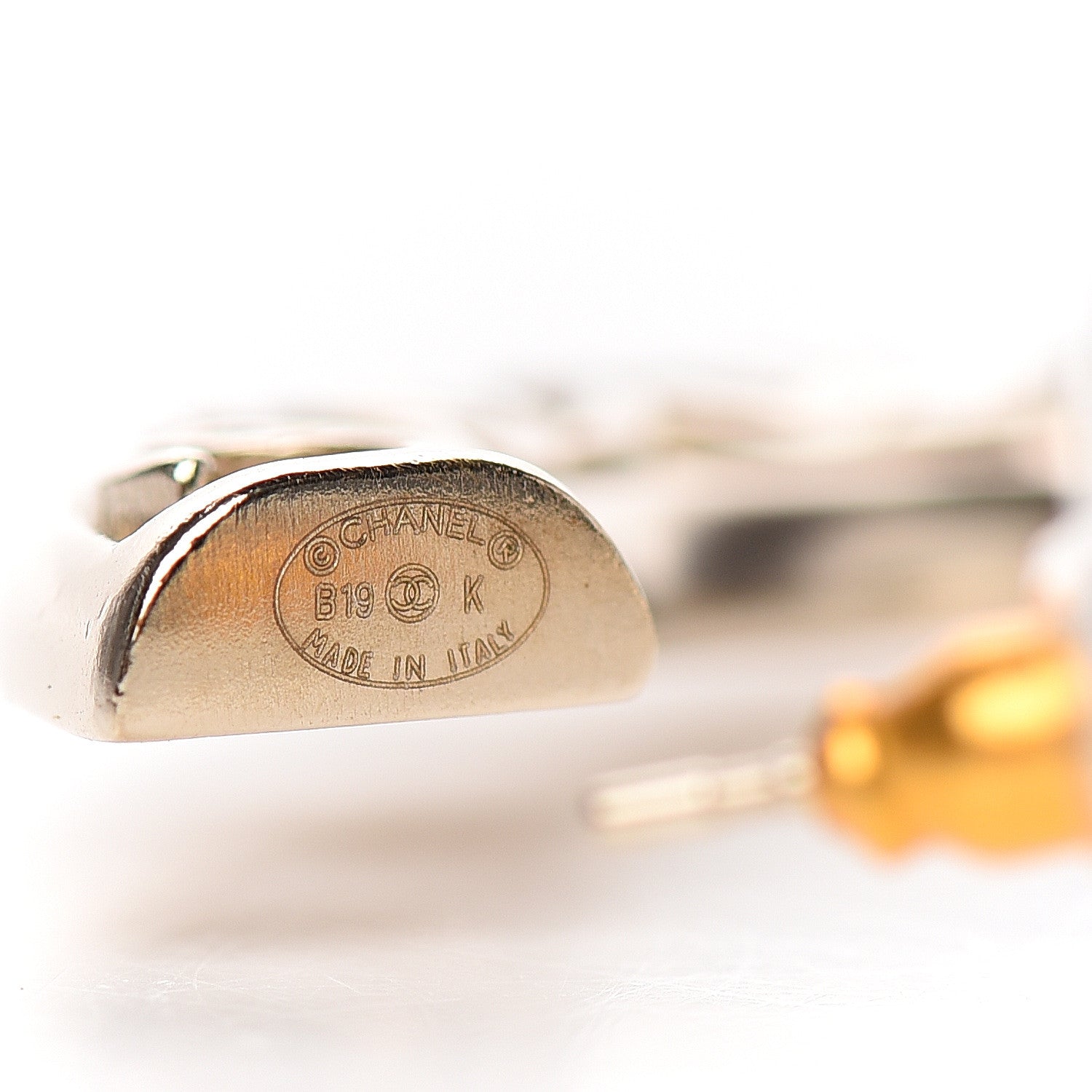Chanel CC Hoop Earrings Gold 4 of 4