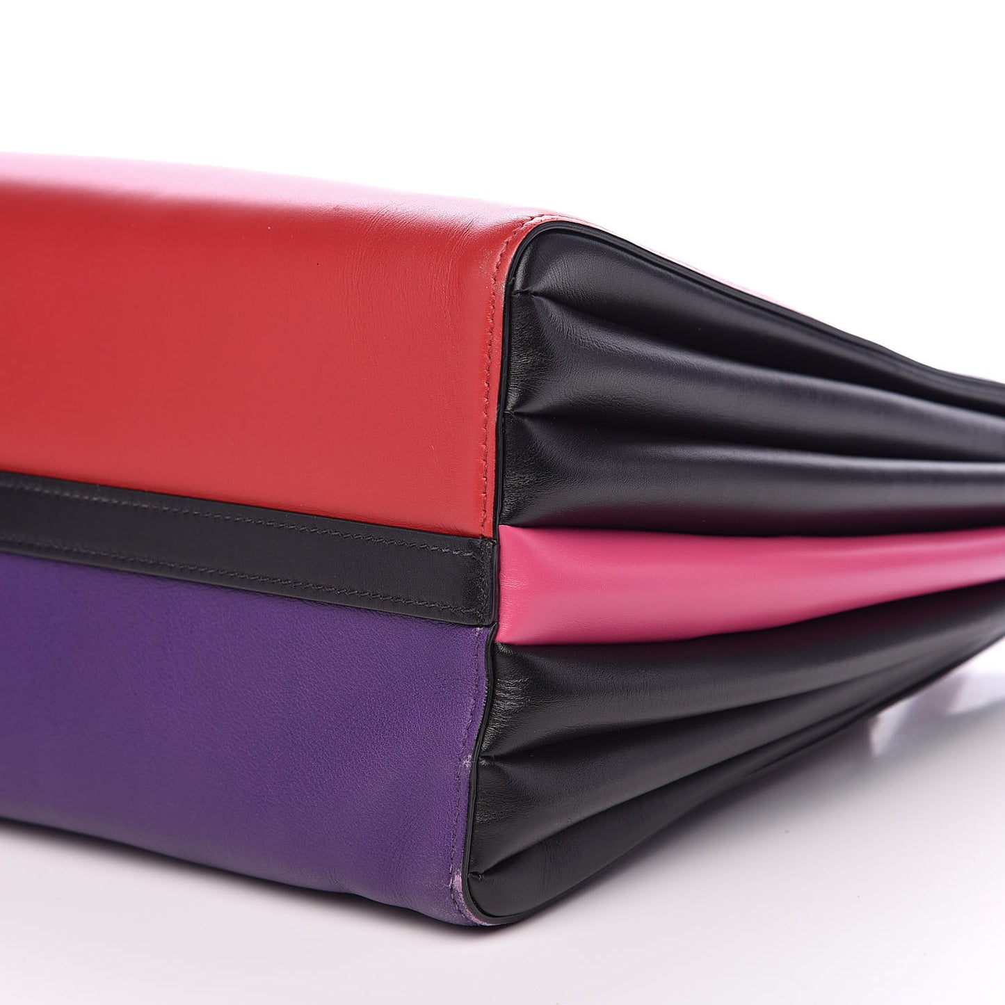 City Calfskin Medium Colorblock Bibliothèque Tote Fuoco Viola Black