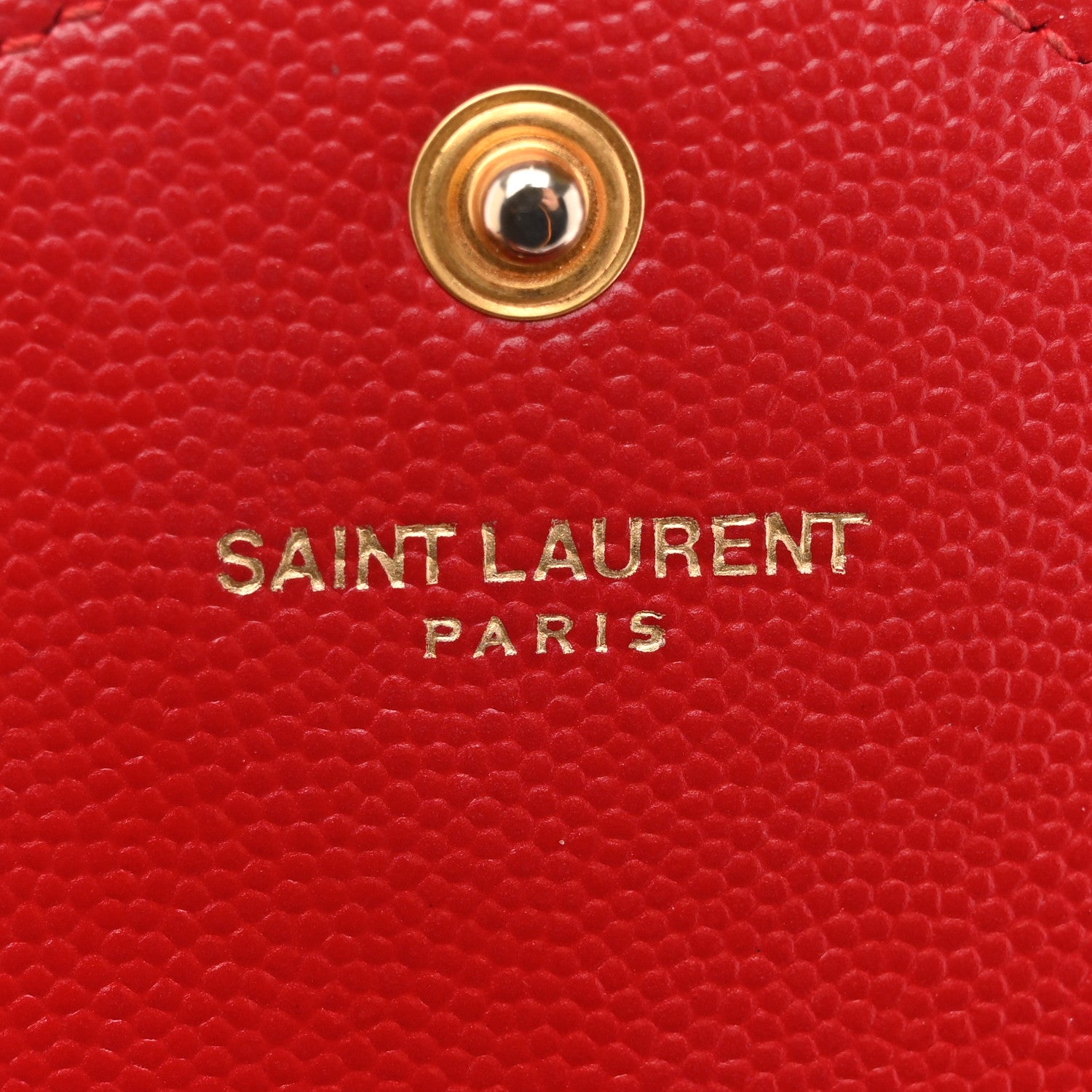 Saint Laurent Grain De Poudre Matelasse Chevron Monogram Chain Wallet Red 6 of 14