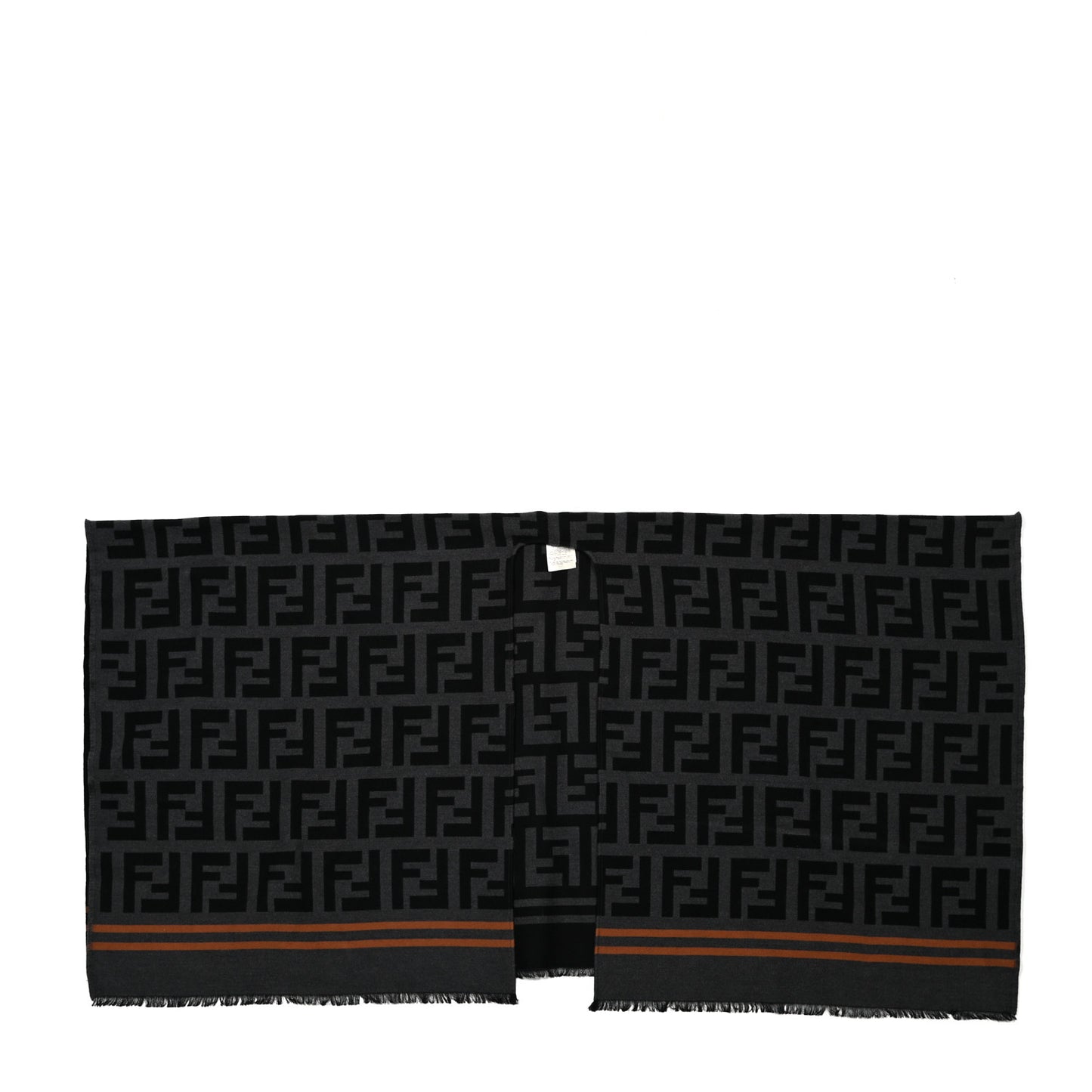 Wool Silk FF Poncho Black