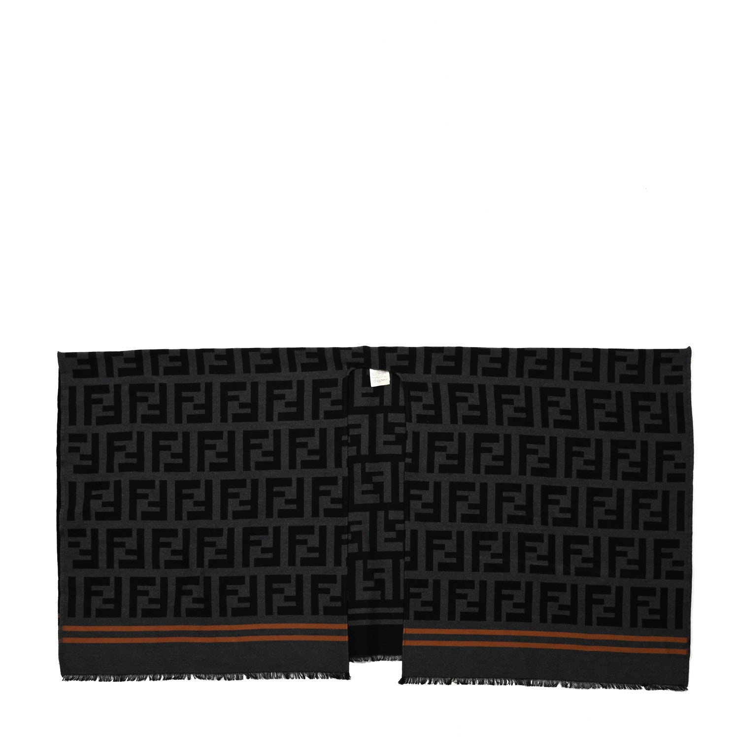 Fendi Wool Silk FF Poncho Black 1 of 4