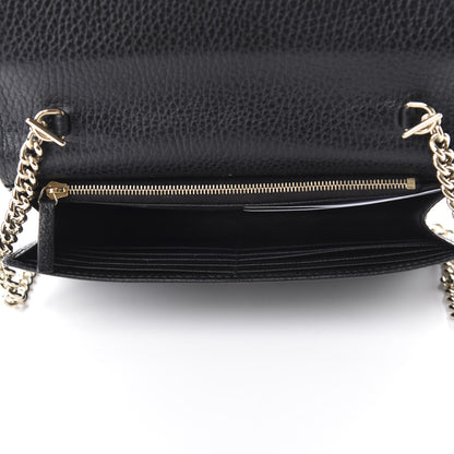 Gucci Dollar Calfskin Interlocking G Chain Wallet Black 5 of 11