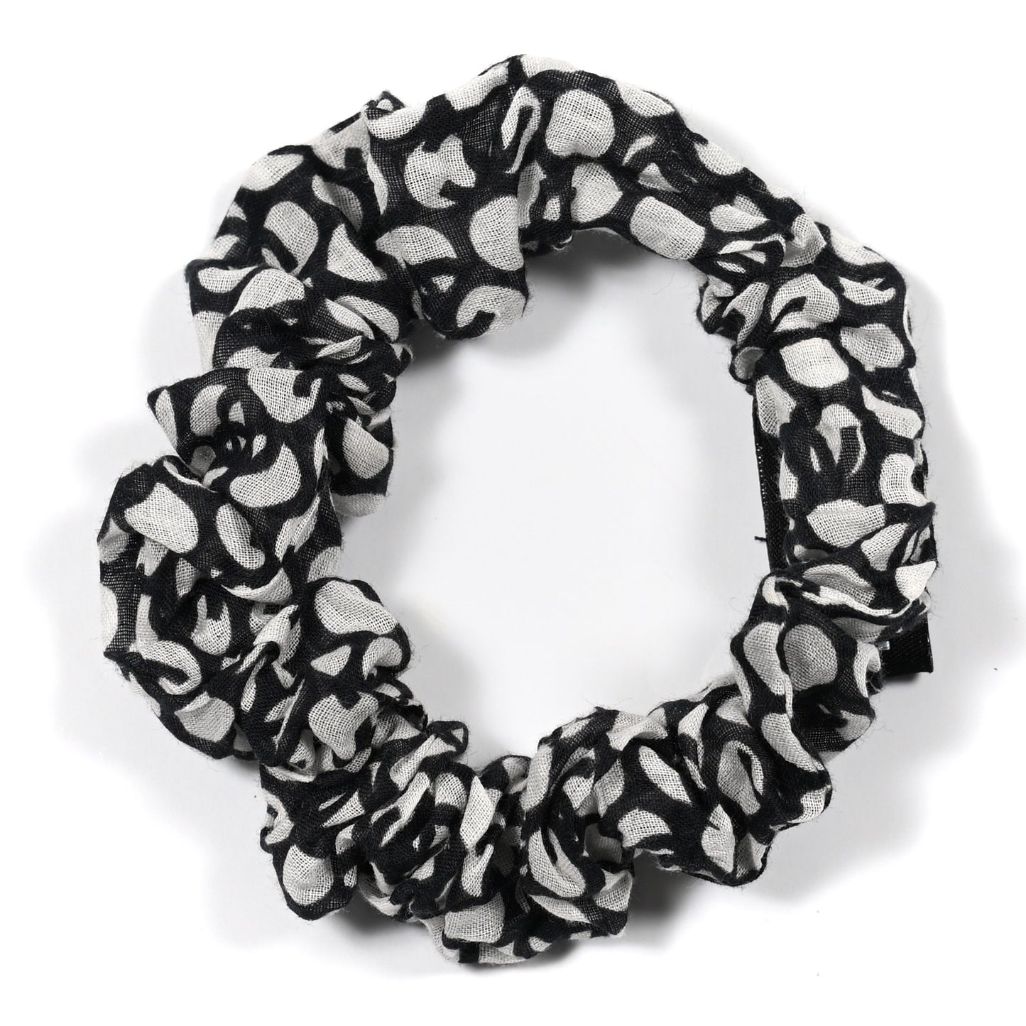 Silk CC Twilly Hair Tie Black White