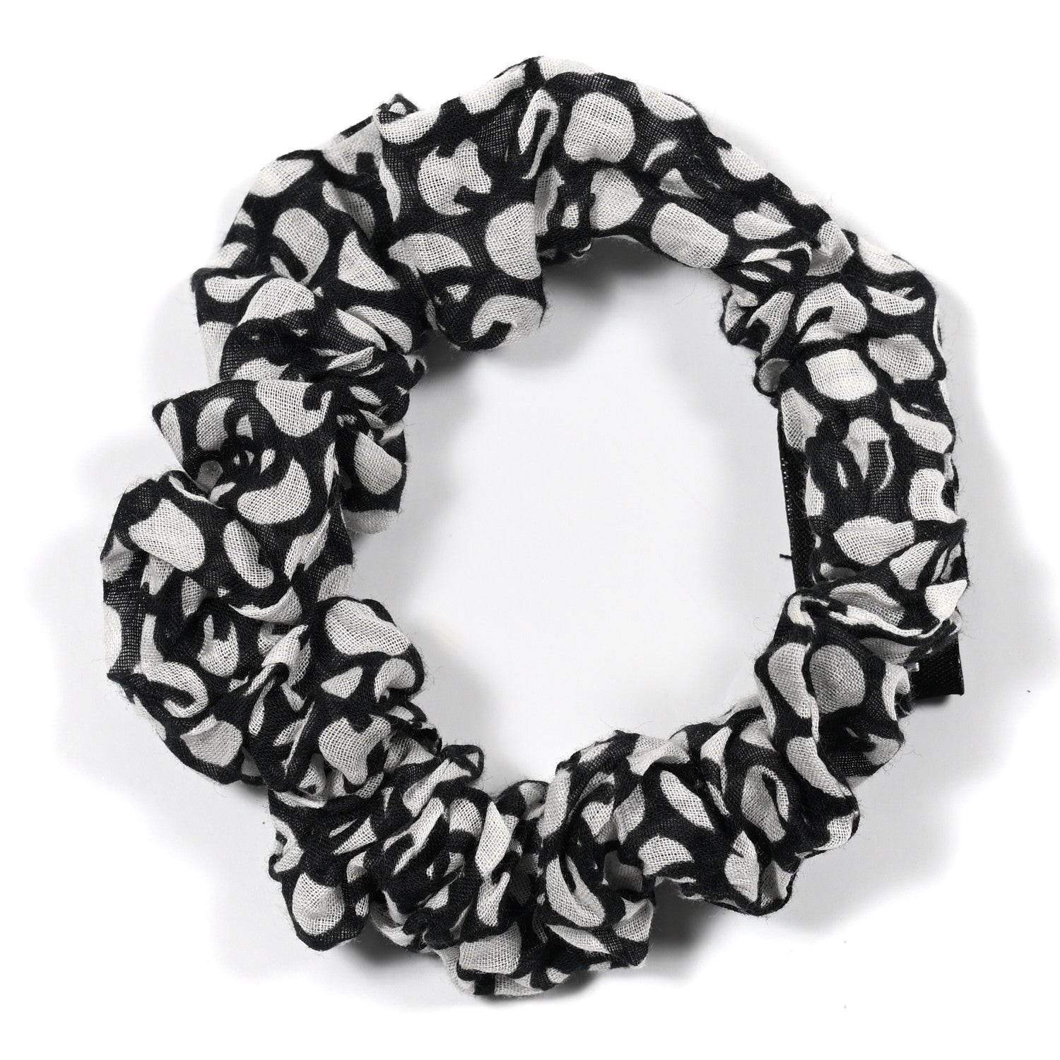 Chanel Silk CC Twilly Hair Tie Black White 4 of 6