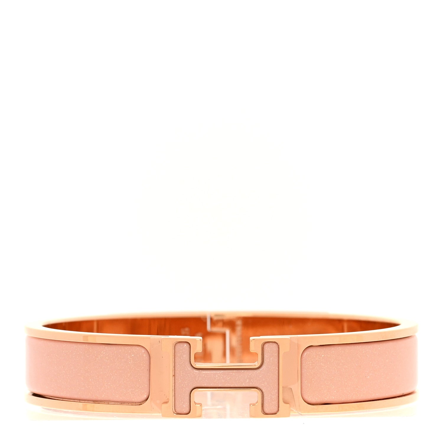 Hermes Enamel Glitter Narrow Clic Clac H Bracelet PM Rose Cassata 1 of 5