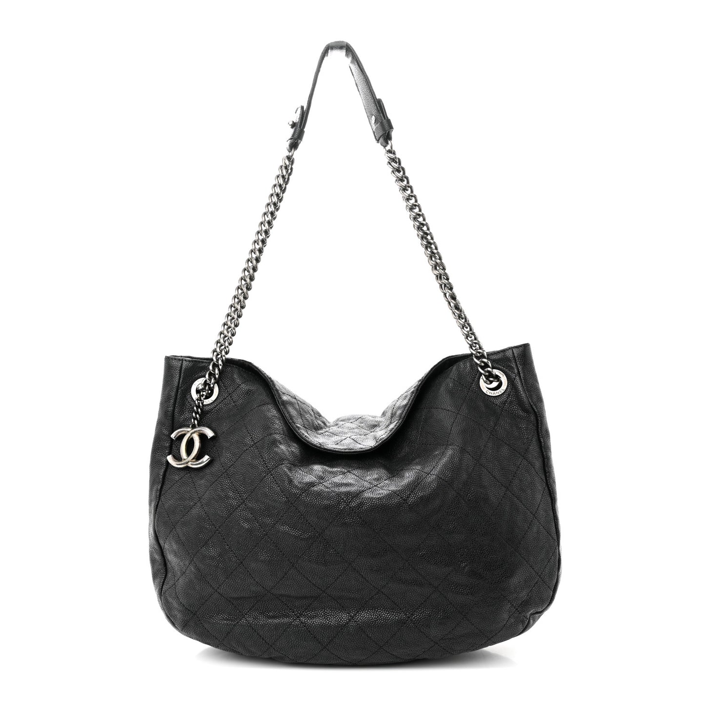 Caviar Quilted Simply CC Hobo Black
