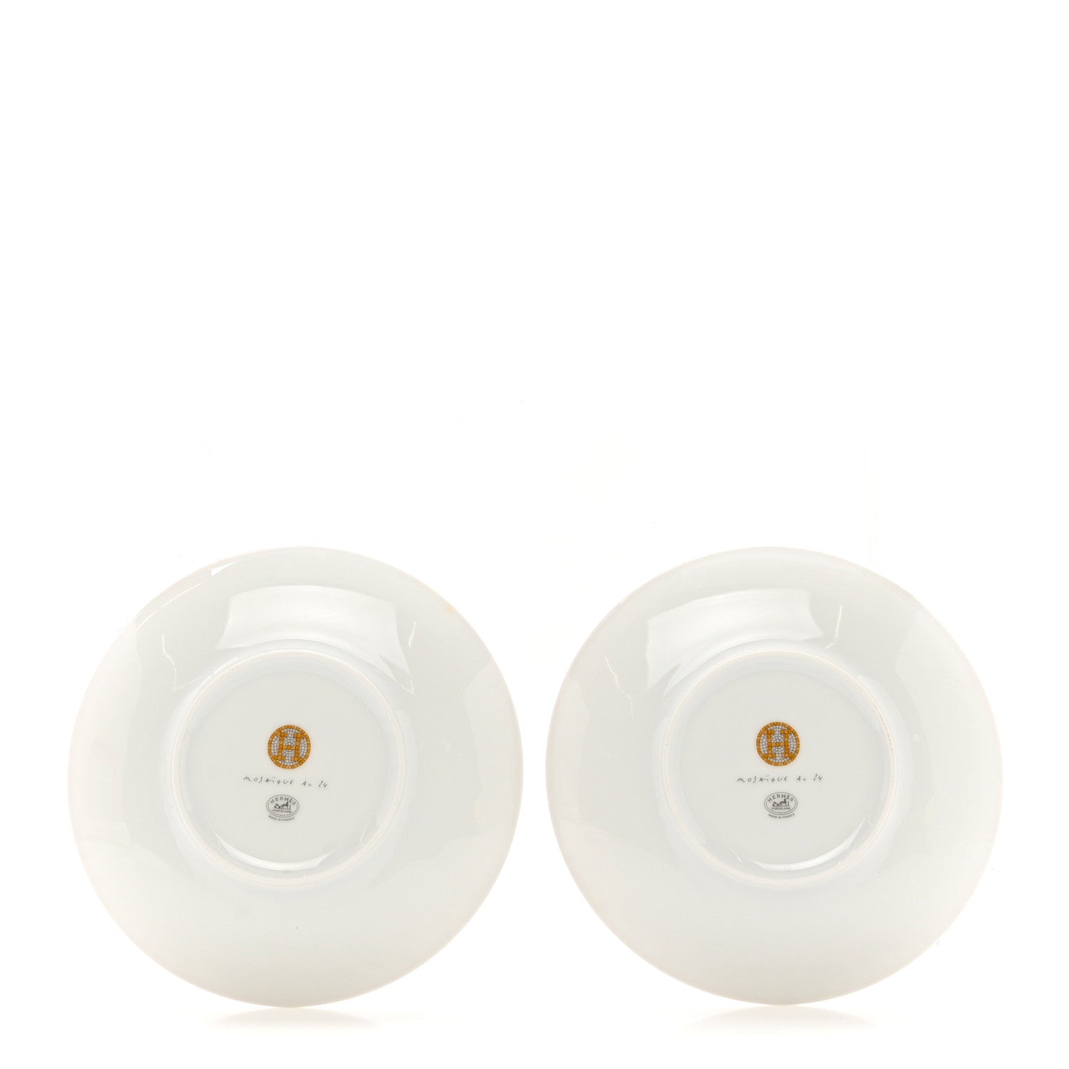 Hermes Porcelain Mosaique Au 24 Bread And Butter Plate Set of 2 Gold 2 of 5