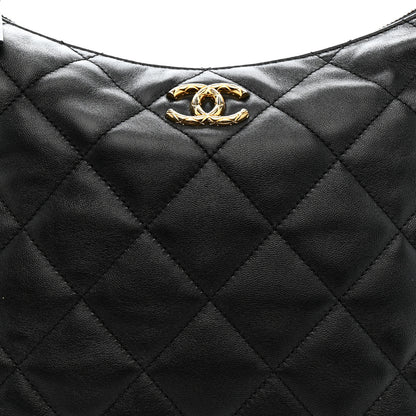 Chanel Lambskin Quilted Maxi Hobo Black 8 of 10