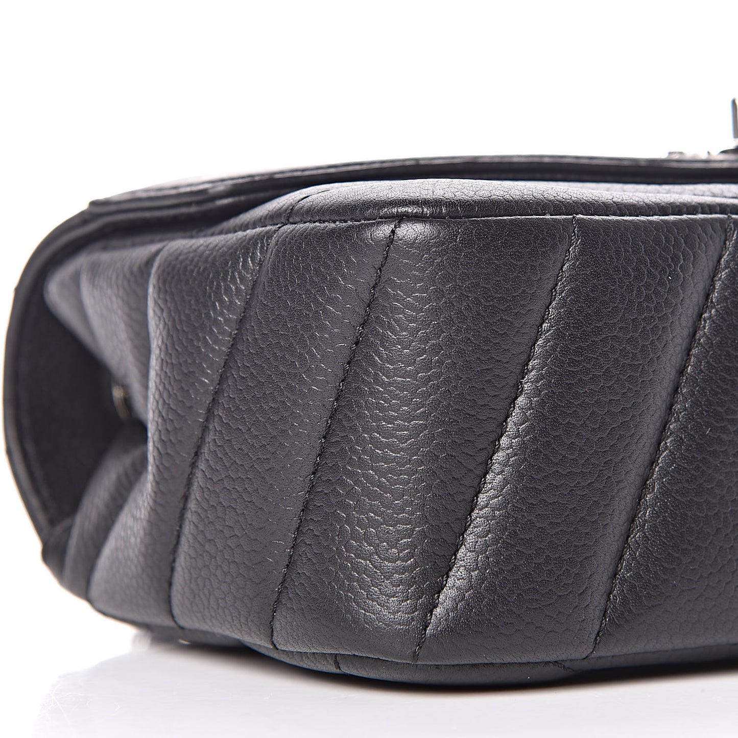 Caviar Chevron Quilted Small Single Flap Black