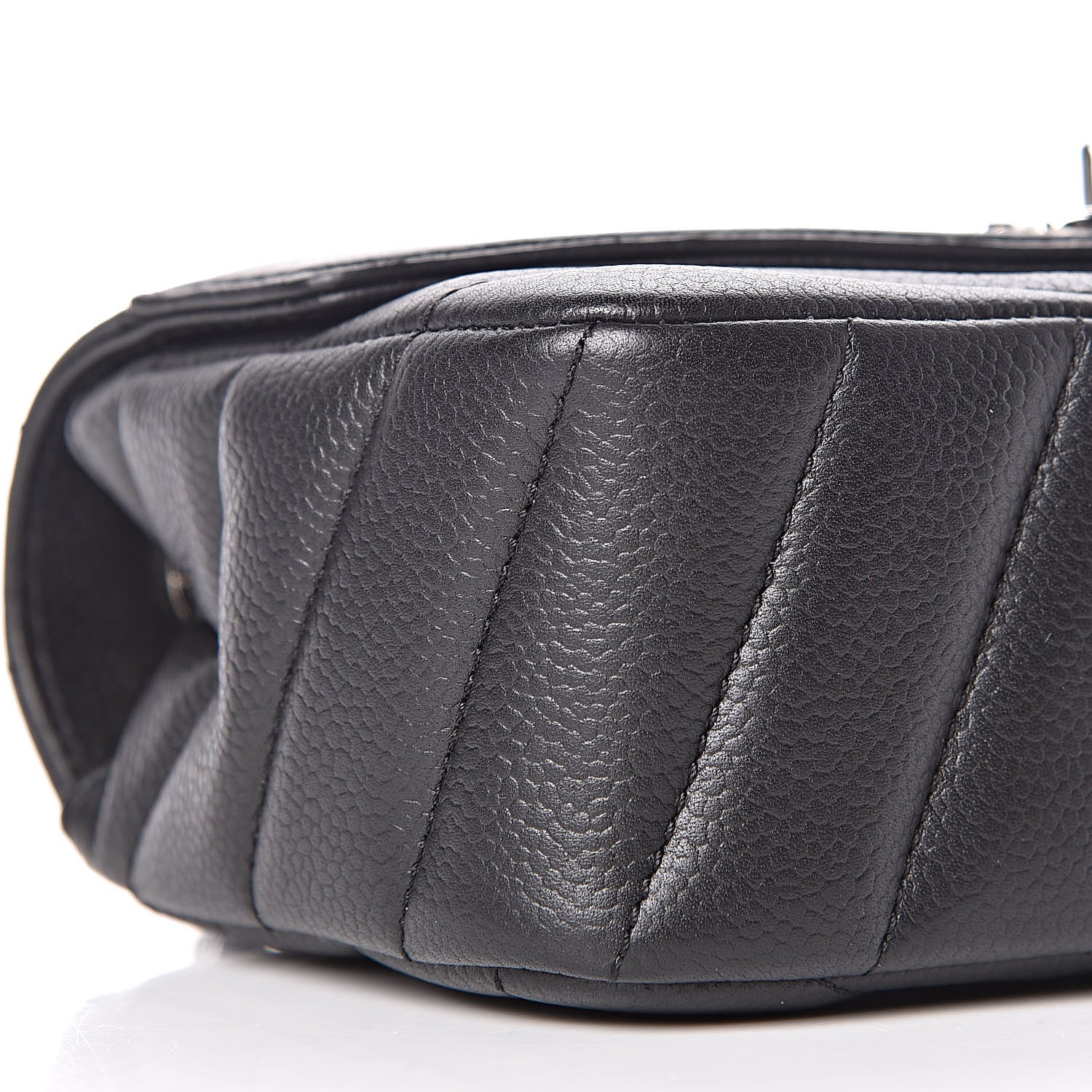 Chanel Caviar Chevron Quilted Small Single Flap Black 9 of 11