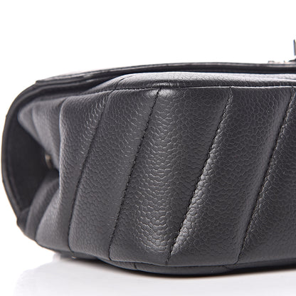 Chanel Caviar Chevron Quilted Small Single Flap Black 9 of 11