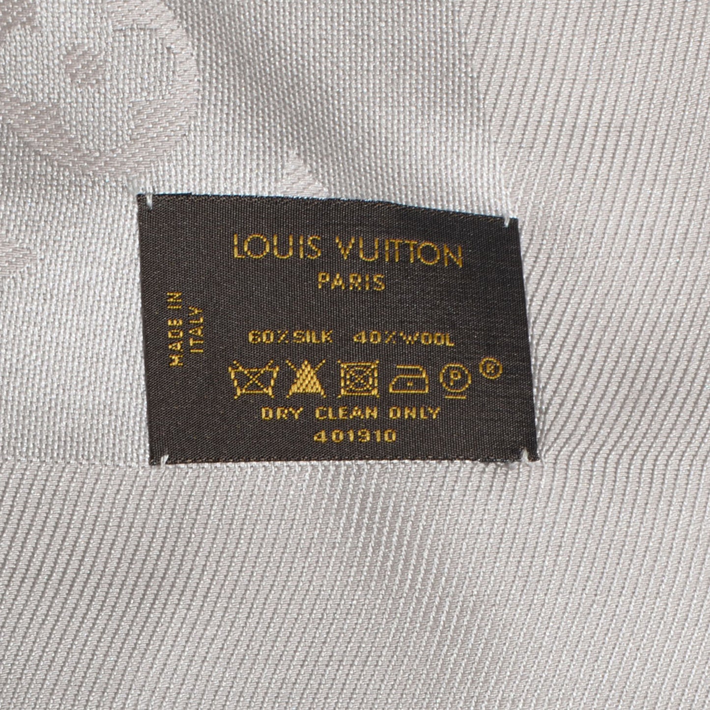 Silk Wool Monogram Shawl Beige