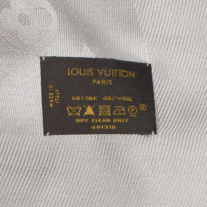 Louis Vuitton Silk Wool Monogram Shawl Beige 5 of 5