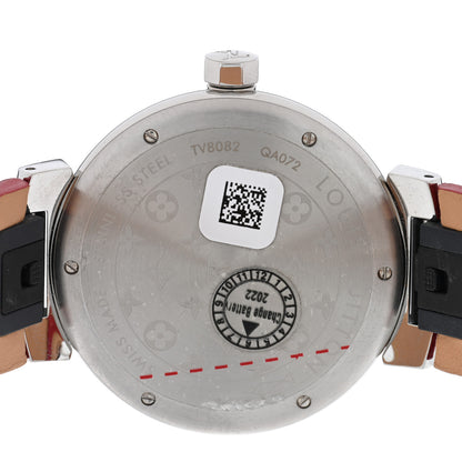 Louis Vuitton Stainless Steel Monogram 39mm Tambour Quartz Watch Brown 4 of 5