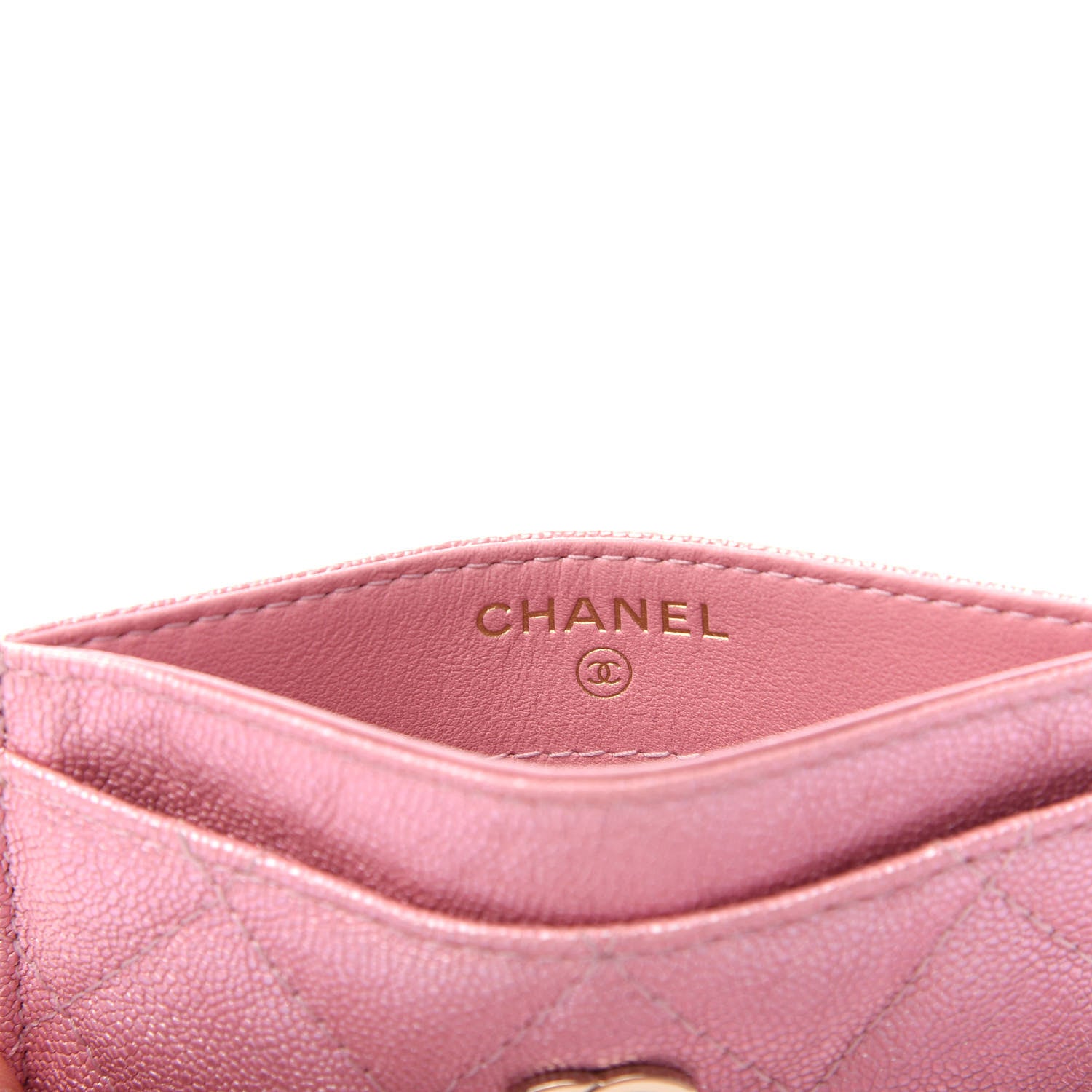 Chanel Iridescent Caviar Quilted Card Holder Rose Pink 6 of 8