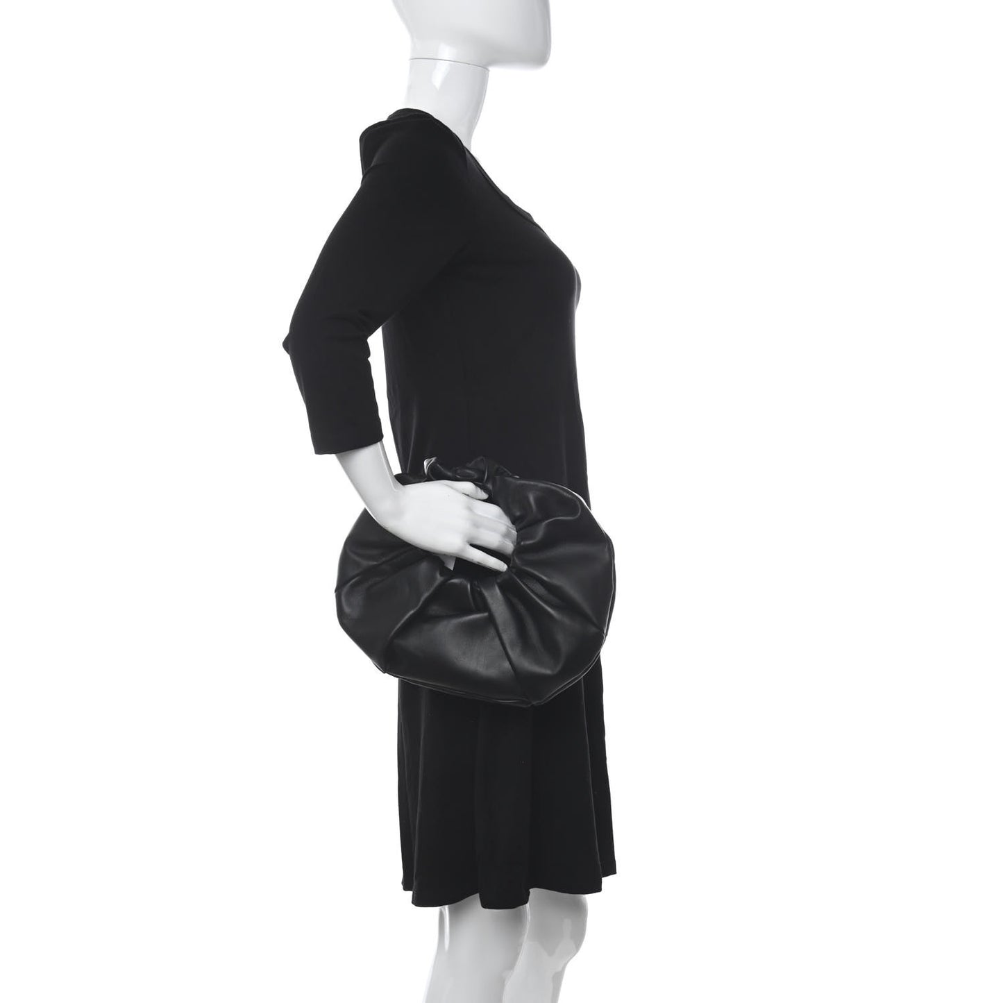 Lambskin Mini Scrunchie Bag Black