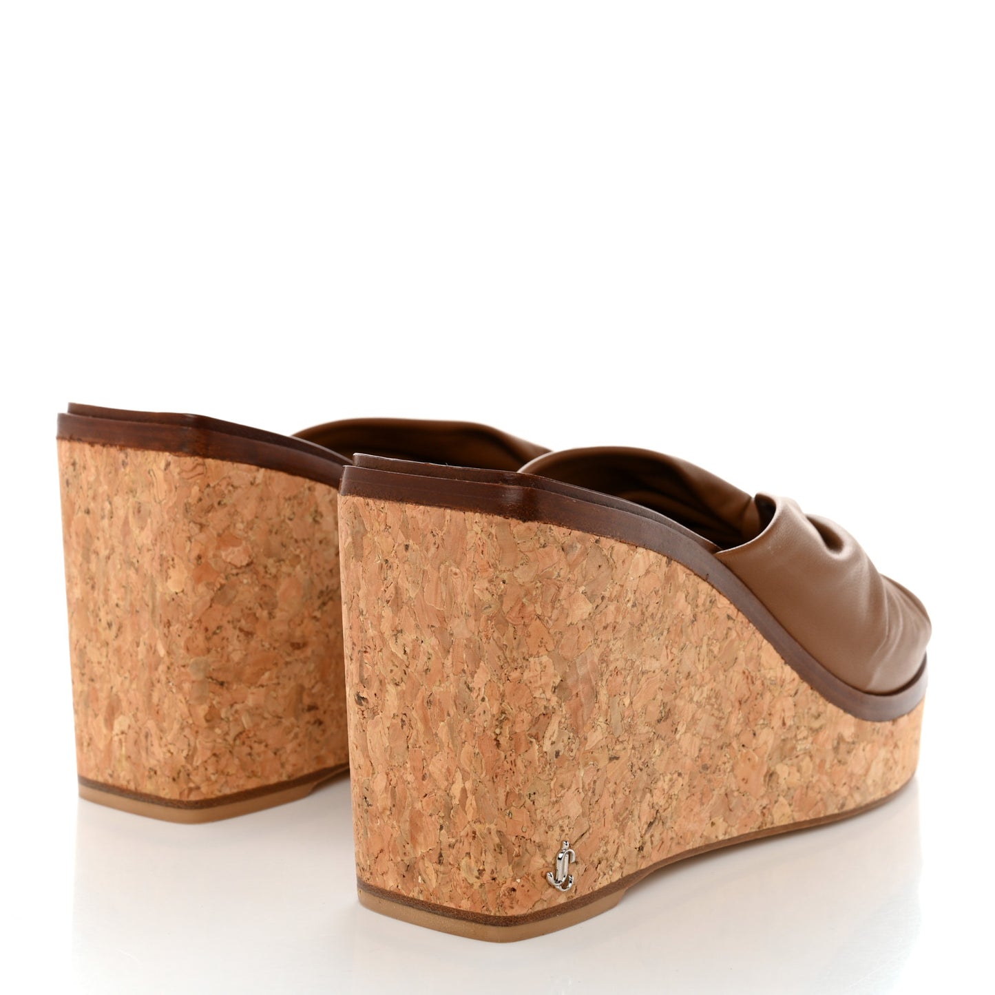 Nappa Cork June 90 Platform Wedge Slide Sandals 36.5 Cuoio