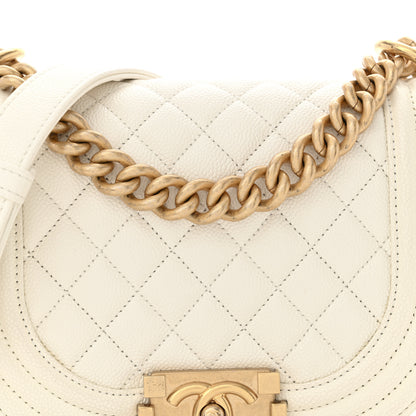 Chanel Caviar Quilted Small Boy Messenger Bag White 8 of 10