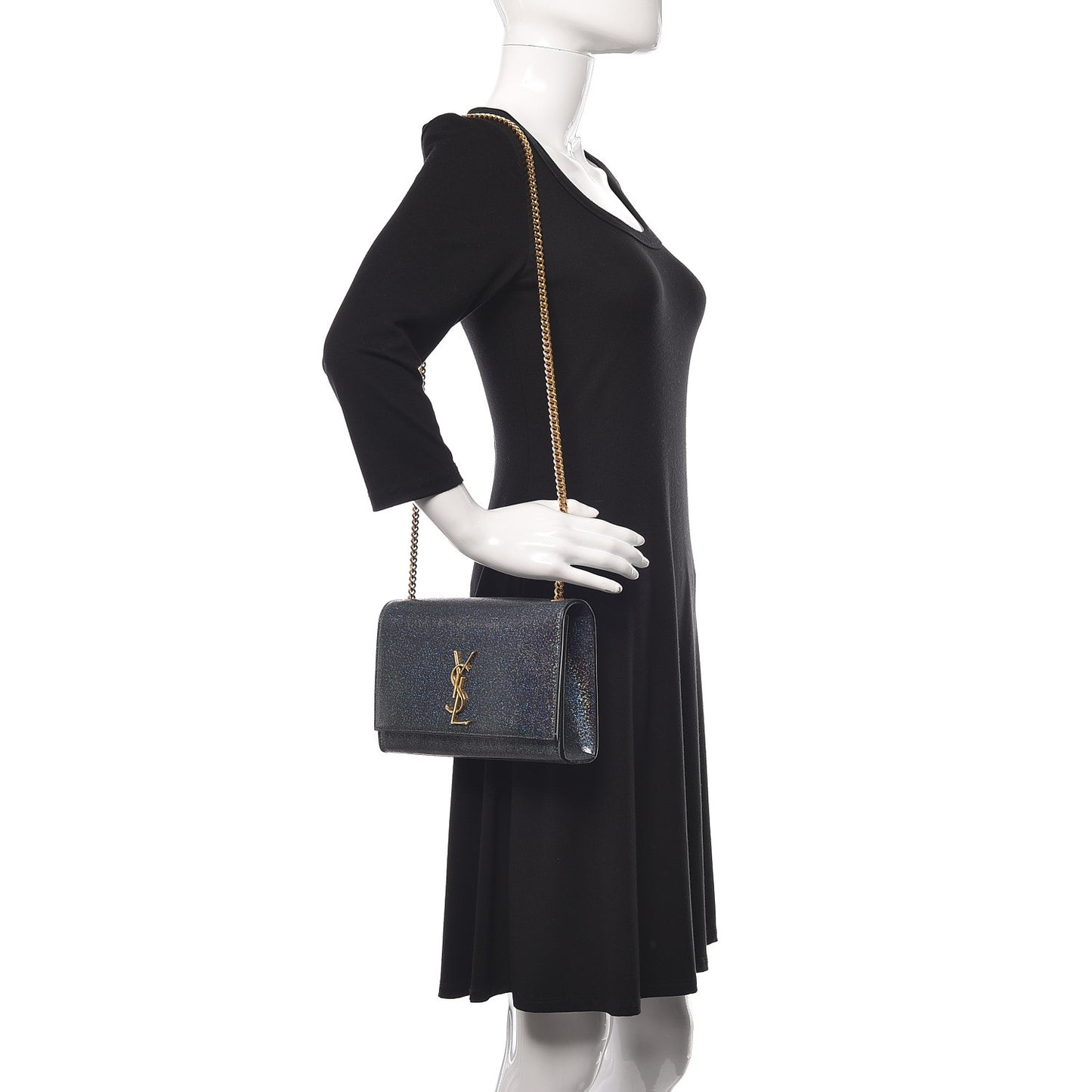 Grain De Poudre Medium Classic Monogram Kate Satchel Graphite
