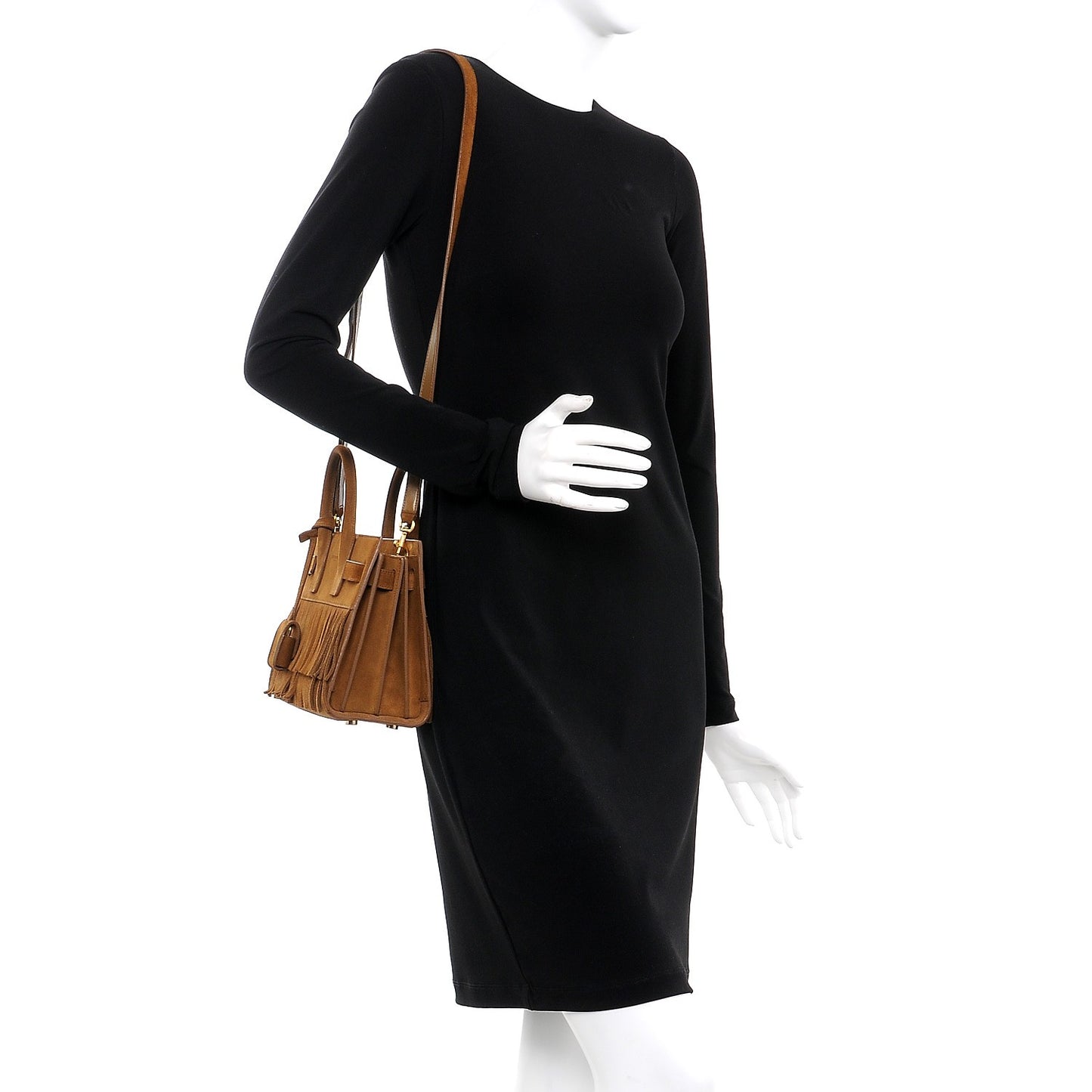 Suede Fringe Nano Sac De Jour Light Ocre