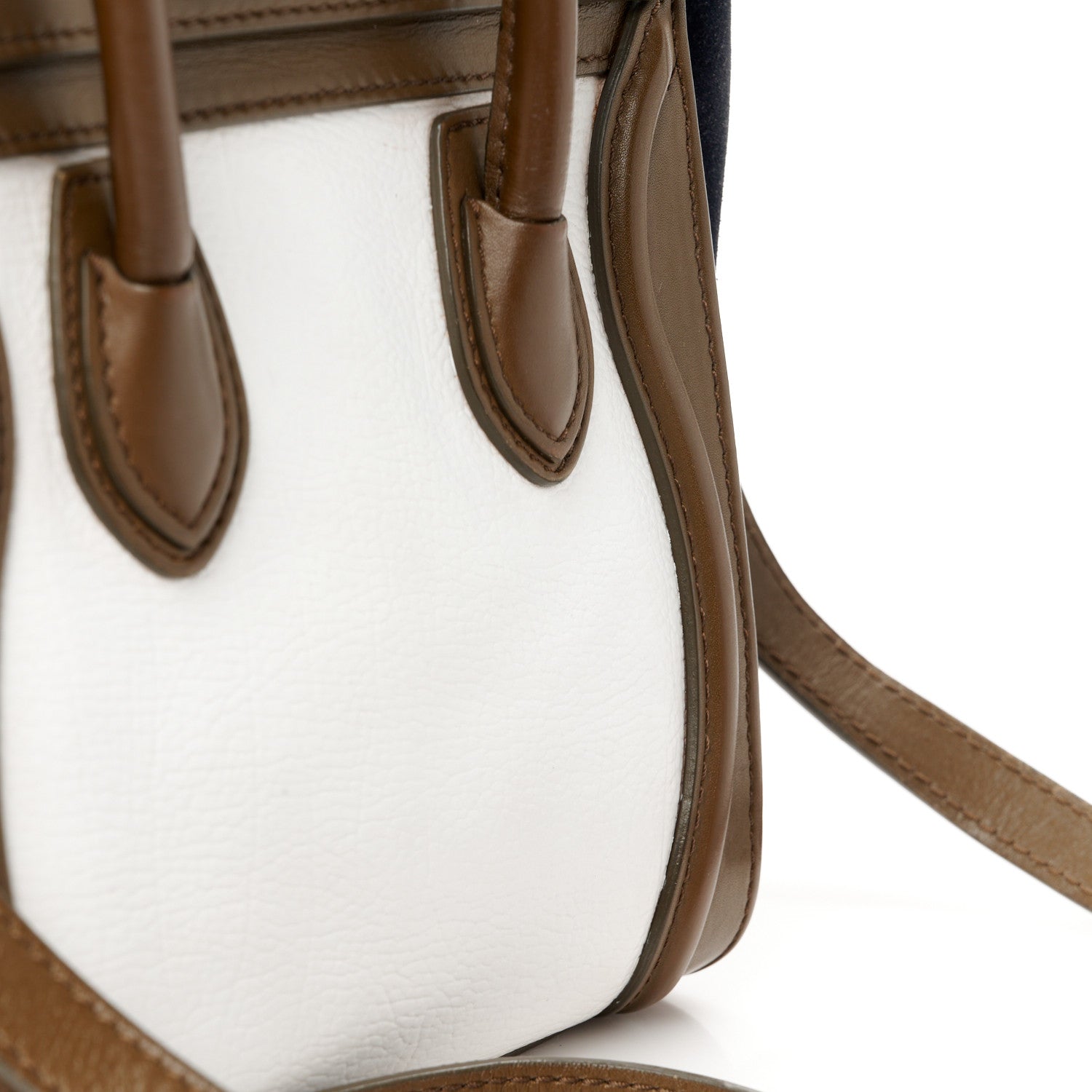 Celine Textured Calfskin Suede Nano Tri-Color Luggage Cream 11 of 11