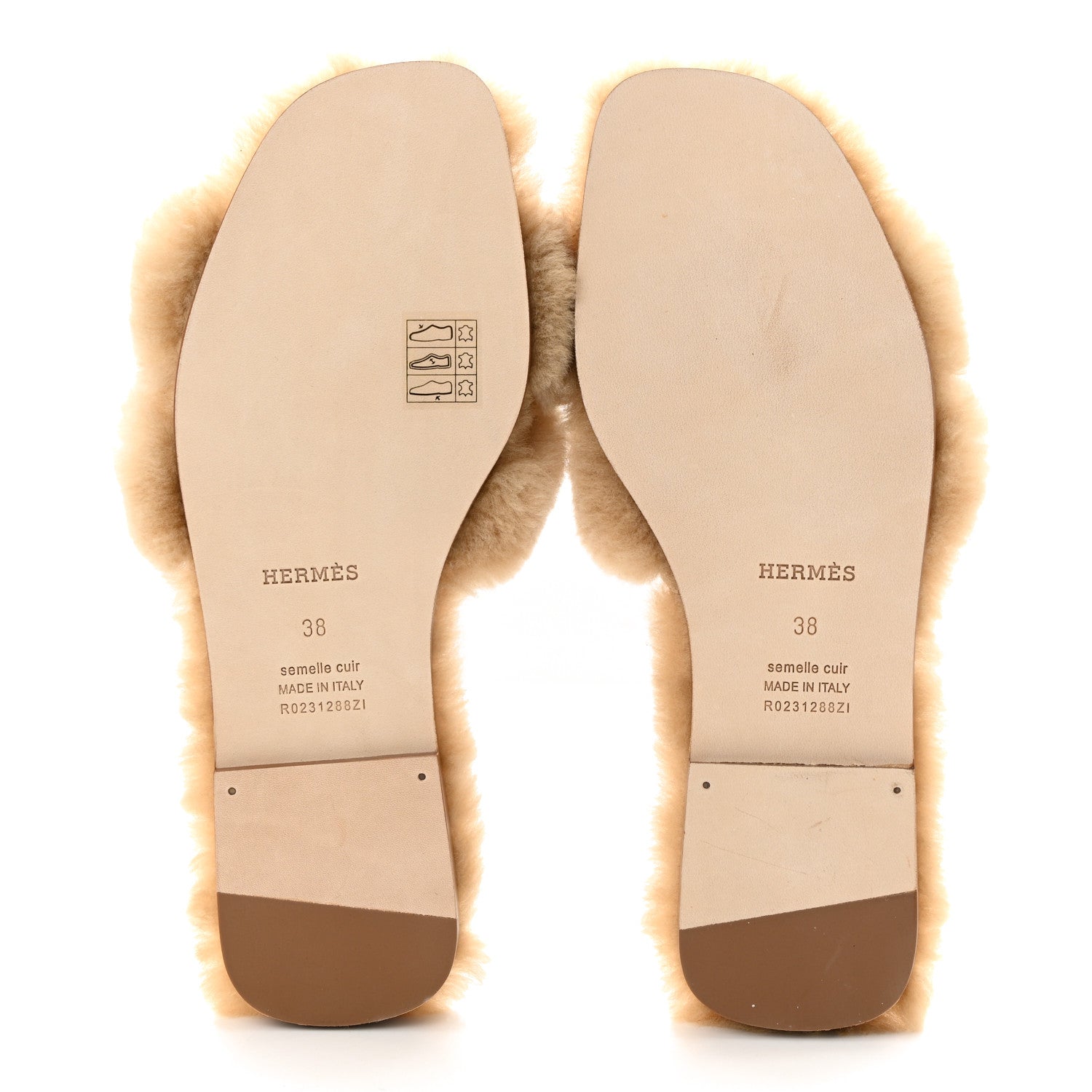 Hermes Woolskin Oran Sandals 38 Beige Argile 5 of 8
