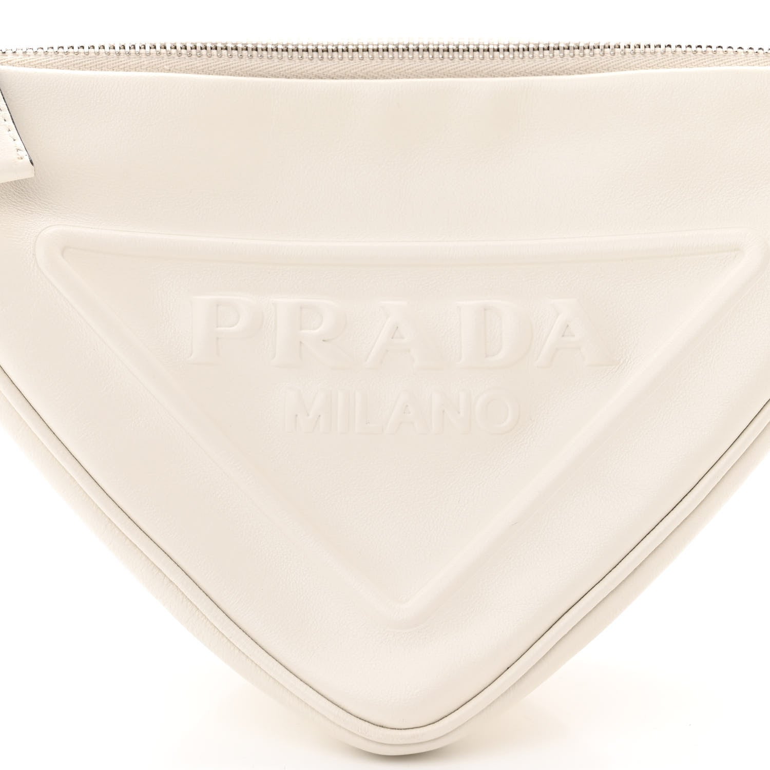 Prada Grace Lux Triangle Shoulder Bag White 8 of 12