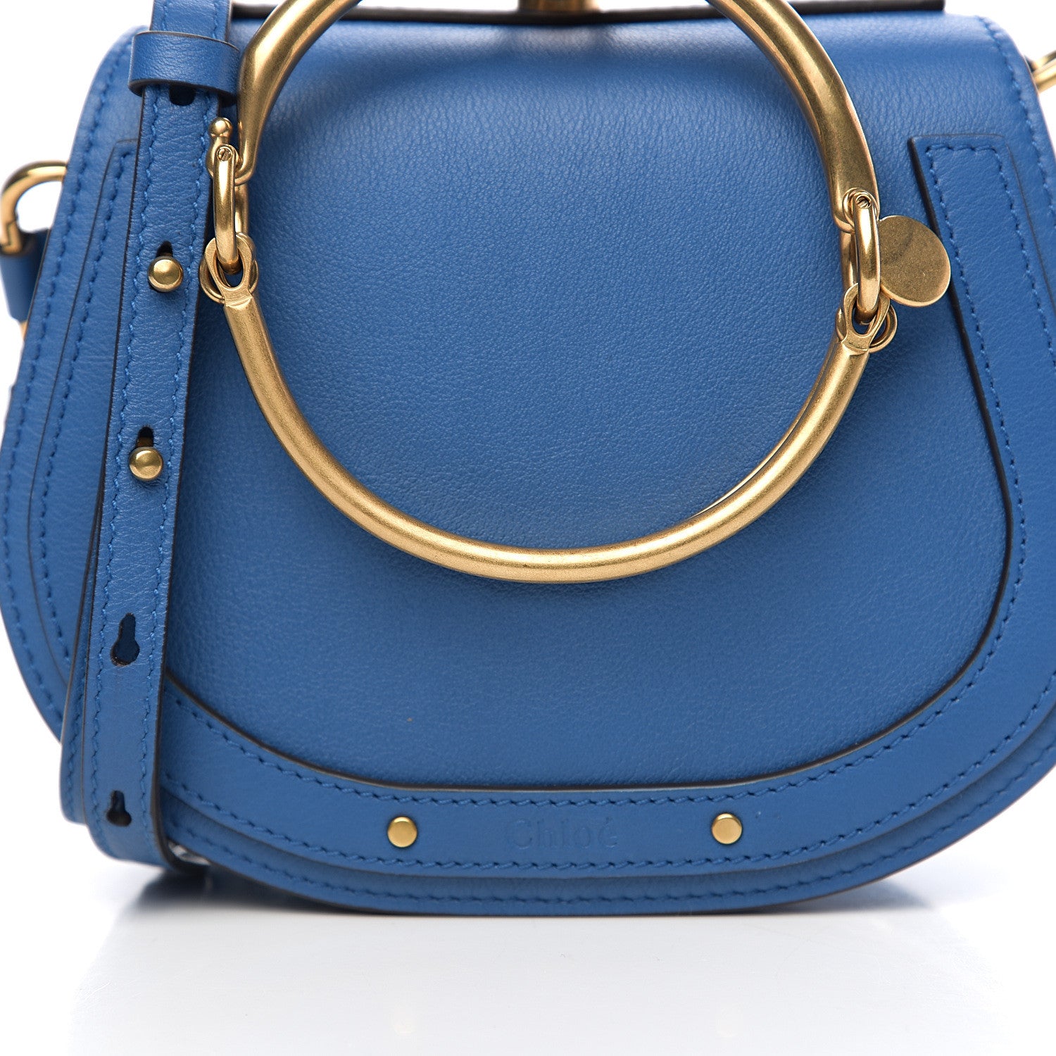 Chloe Calfskin Suede Small Nile Bracelet Bag Smoky Blue 8 of 8