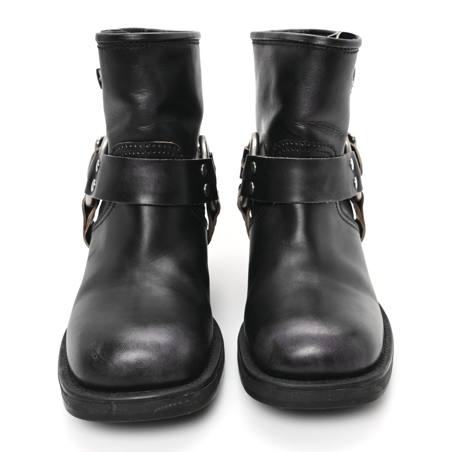 Calfskin Harness Enigneer Boots 40 Black