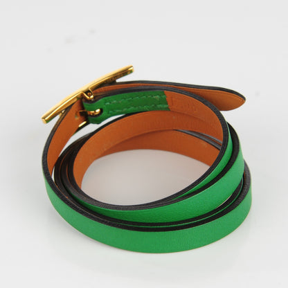 Hermes Swift Hapi 3 MM Triple Tour Wrap Bracelet PM Bambou 3 of 6