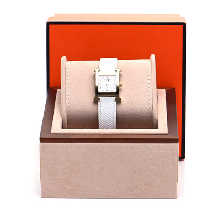 Hermes Stainless Steel Epsom 21mm Heure H Hour Quartz Watch Blanc 7 of 7