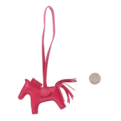 Hermes Milo Lambskin Grigri Rodeo Horse Bag Charm PM Rose Mexico 2 of 5