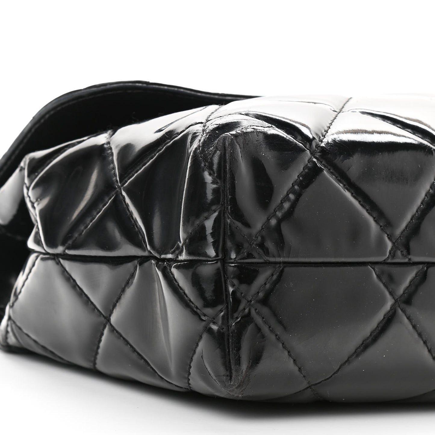 Vinyl Quilted In The Business Flap Bag Black