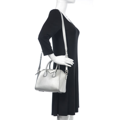 Givenchy Metallic Sugar Goatskin Mini Antigona Silver 2 of 13