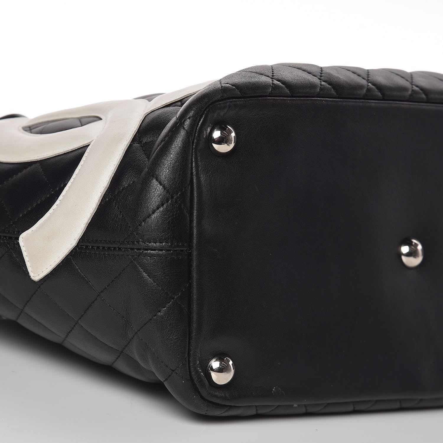 Chanel Calfskin Quilted Large Cambon Tote Black White 12 of 16