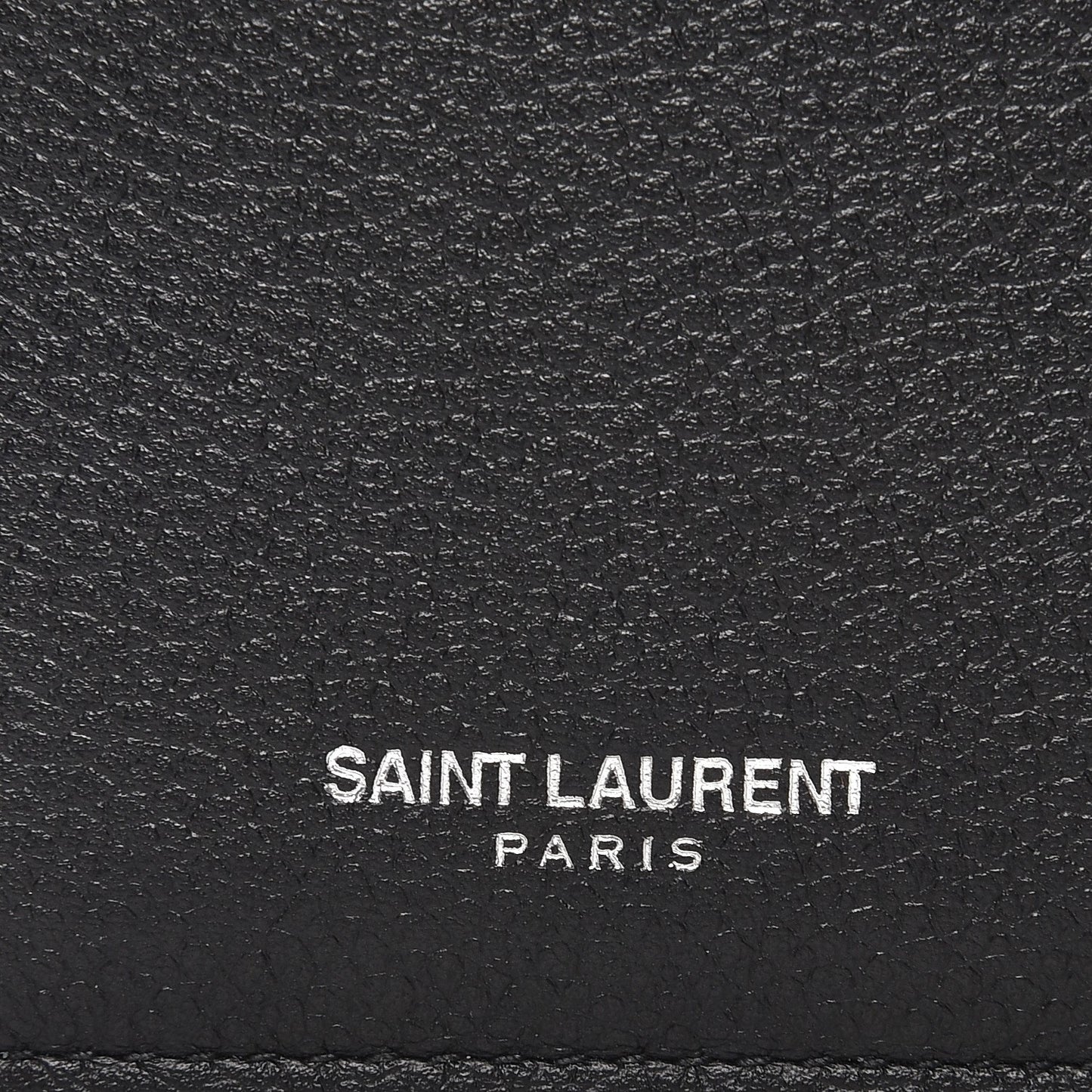 Grained Calfskin 5 Fragments Zip Pouch Card Holder Black