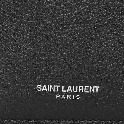 Saint Laurent Grained Calfskin 5 Fragments Zip Pouch Card Holder Black 6 of 8